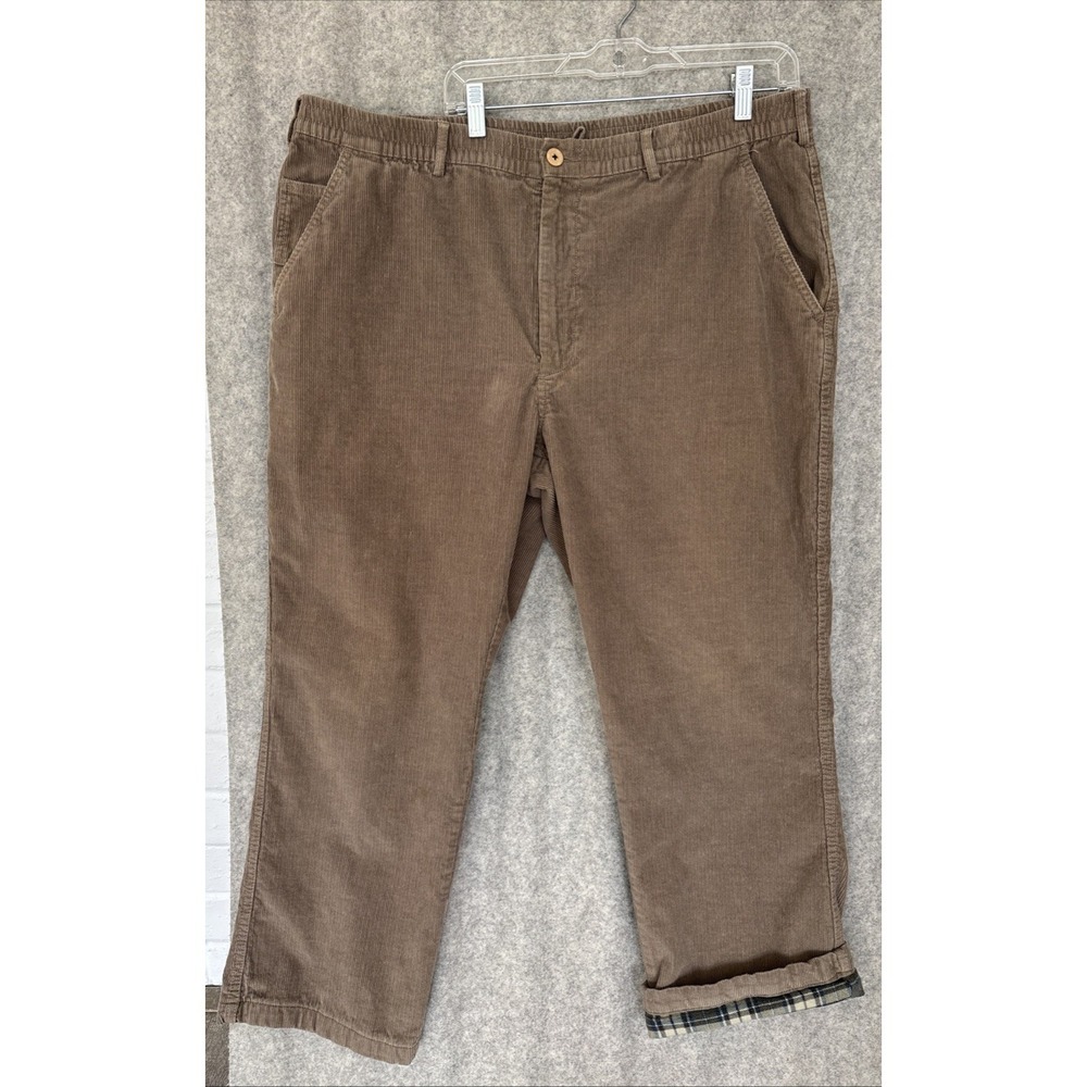 Habands Ice House Pants Mens 40M 28L Brown Corduroy Cotton Flannel Lined Slacks